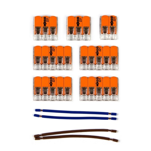 Kit Verbindungsklemme WAGO kompatibel mit Kabel 2x für Lampenbaldachin mit 8 Löchern