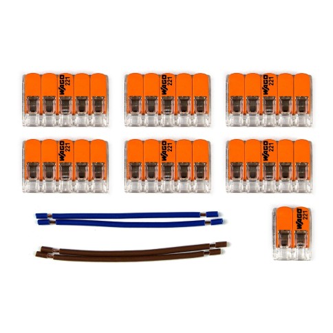 Kit Verbindungsklemme WAGO kompatibel mit Kabel 2x für Lampenbaldachin mit 10 Löchern
