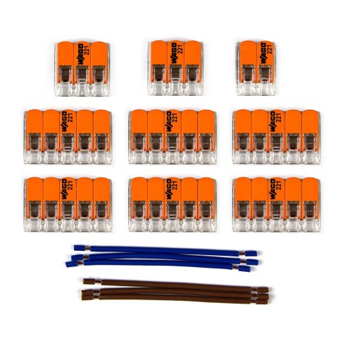Kit Verbindungsklemme WAGO kompatibel mit Kabel 2x für Lampenbaldachin mit 11 Löchern