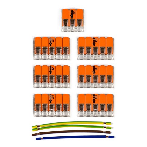 Kit Verbindungsklemme WAGO kompatibel mit Kabel 3x für Lampenbaldachin mit 7 Löchern