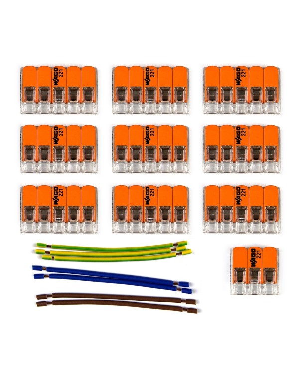 Kit Verbindungsklemme WAGO kompatibel mit Kabel 3x für Lampenbaldachin mit 10 Löchern