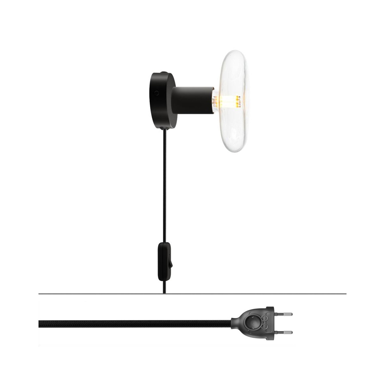 Creative-Tube, Durchmesser 20 mm, in Seideneffekt RM04 schwarz, mit modularer Kabelkanal