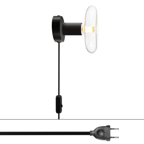 Creative-Tube, Durchmesser 20 mm, in Seideneffekt RM04 schwarz, mit modularer Kabelkanal