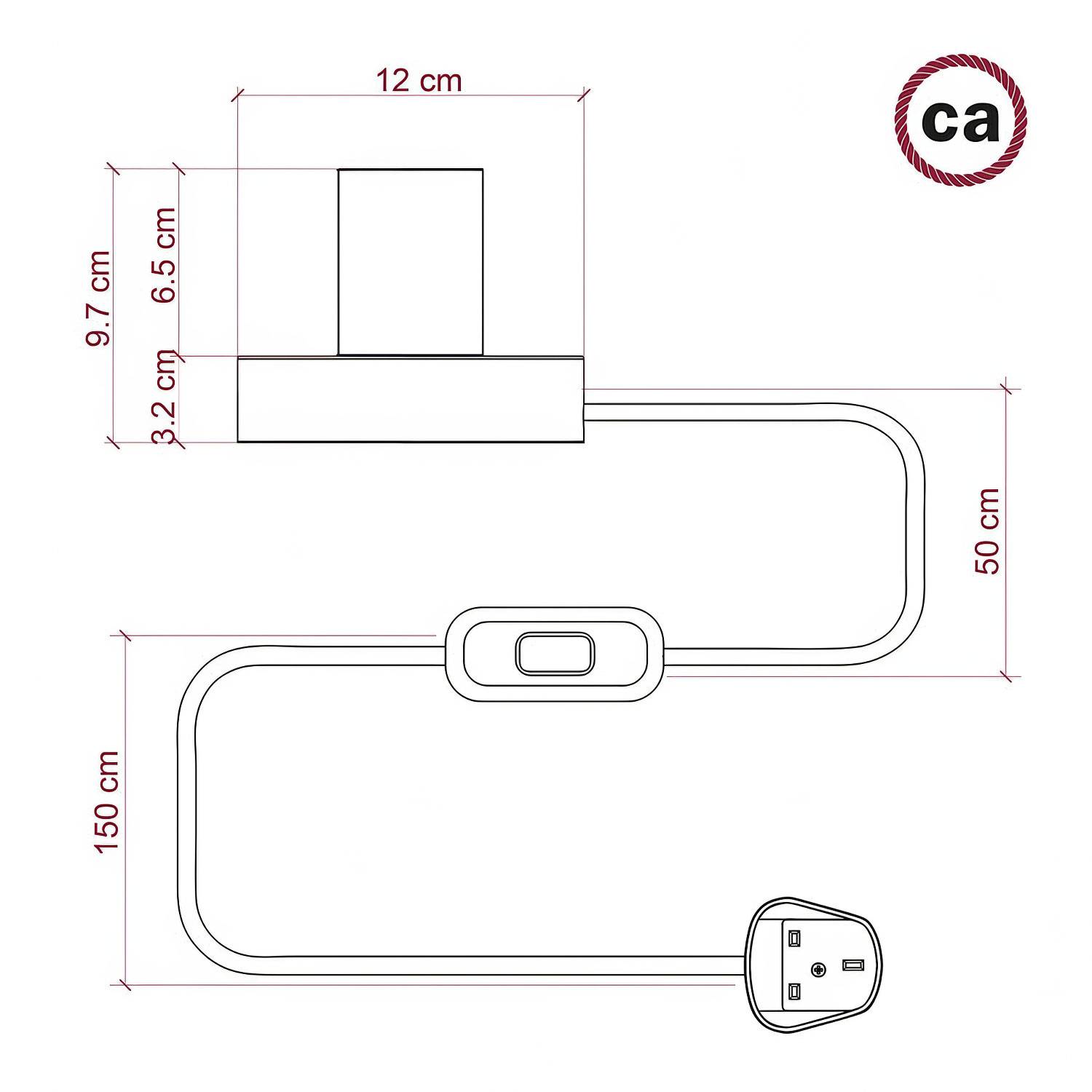 Lampenfassung esse14 für Wand- oder Decke, mit S14d Anschluss - Waterproof IP44