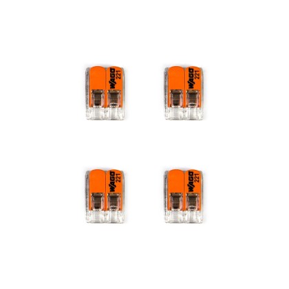 Kit Verbindungsklemme WAGO kompatibel mit Kabel 2x für Mini Lampenbaldachin mit 1 Loch und Schalter
