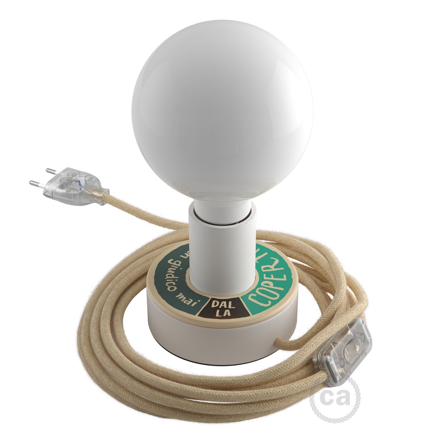 Mini Teller Ellepì 'Solid Colour' für Wand- und Pendelleuchten, sowie für Lichterketten, Durchmesser 24 cm - Made in Italy