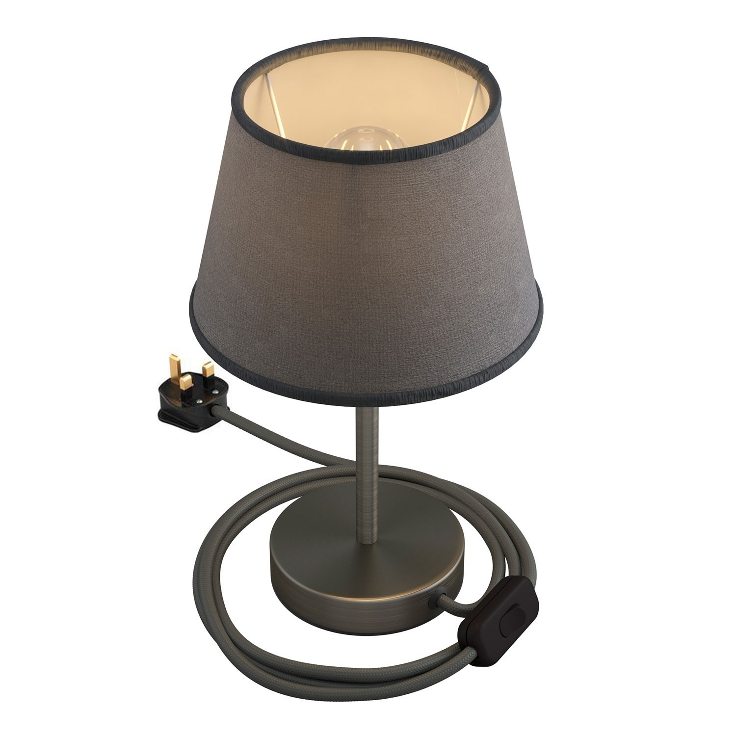 Alzaluce mit Lampenschirm Impero, Tischlampe aus Metall