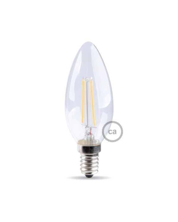 Ovalförmige Filament LED-Glühbirne 4.5W 470Lm E14 Klar 2700K