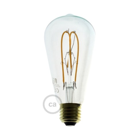 LED-Glühbirne 5W 280Lm E27 Klar Edison ST64, 2200K Dimmbar