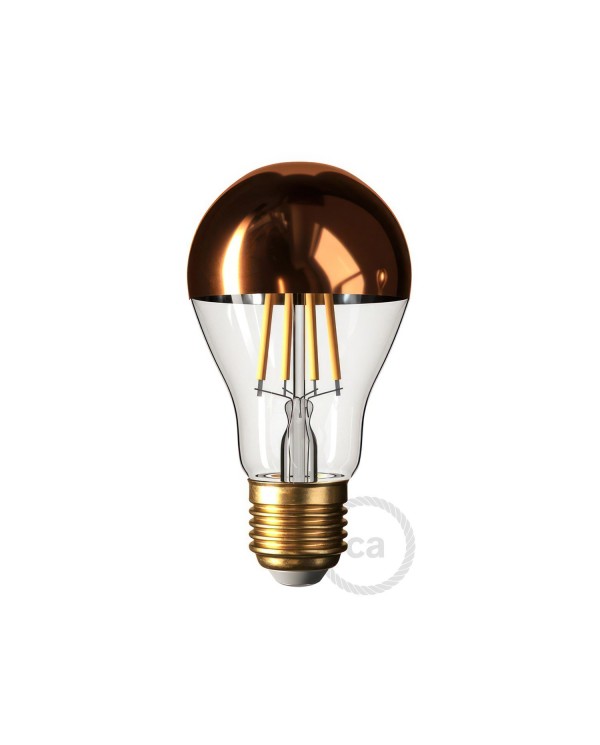 LED-Glühbirne 7W 806Lm E27 Kupfer Kopfsiegel Drop A60, 2700K Dimmbar