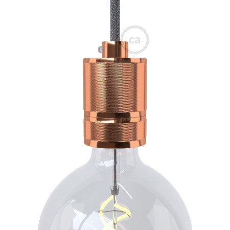 E27-Lampenfassungs-Kit mit Doppelklemmring, gefräst aus Aluminium - Kupfer