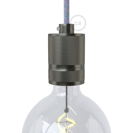 E27-Lampenfassungs-Kit mit Doppelklemmring, gefräst aus Aluminium - Rotguss