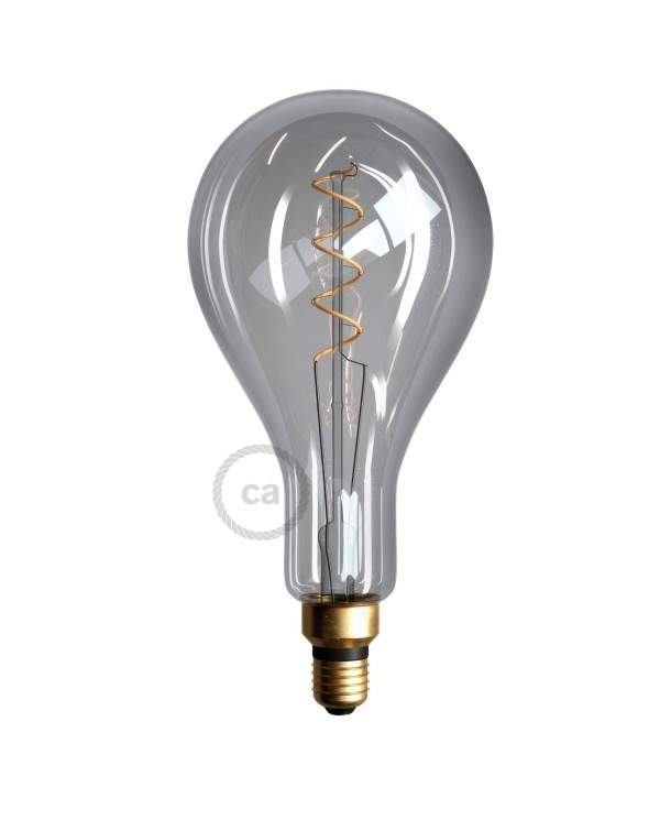 XXL LED-Glühbirne Smoky - Birne A165 Curved Spirale Filament - 5W 150Lm E27 2000K Dimmbar