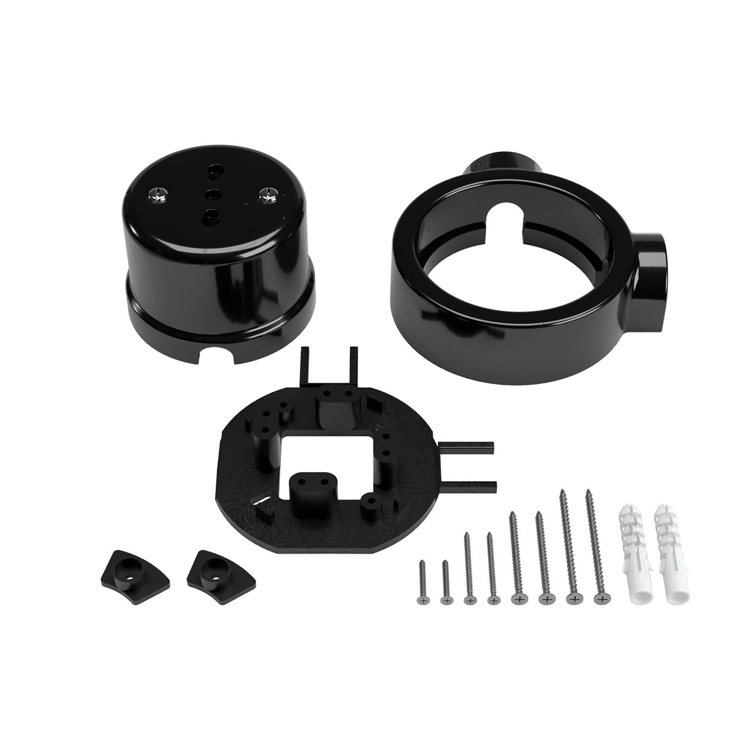 Italienisches Doppelsteckdosen-Kit 10/16A für die Wand und Basis für Creative-Tubes aus Porzellan