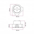 Italienisches Doppelsteckdosen-Kit 10/16A für die Wand und Basis für Creative-Tubes aus Porzellan
