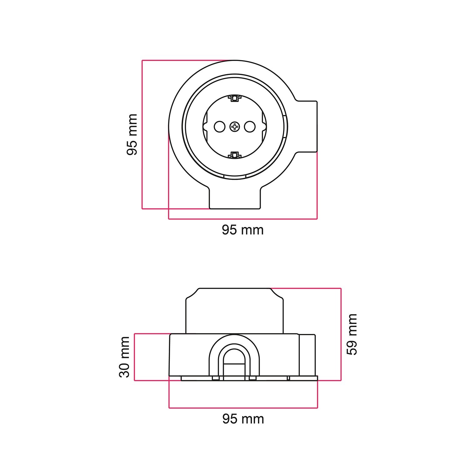 Kit E27 Lampenfassung aus Metall mit Doppelklemmring für Lampenschirm