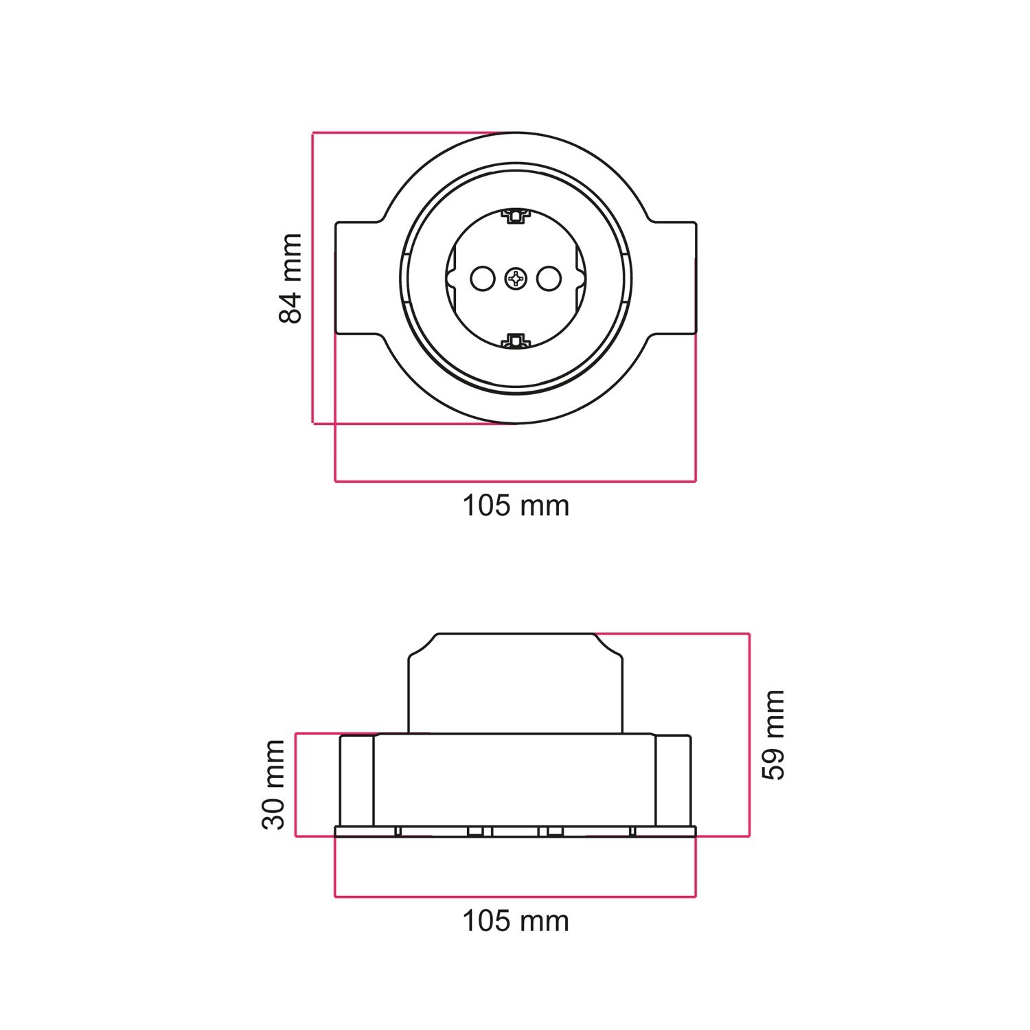 Kit E27 Lampenfassung aus Metall mit Doppelklemmring für Lampenschirm