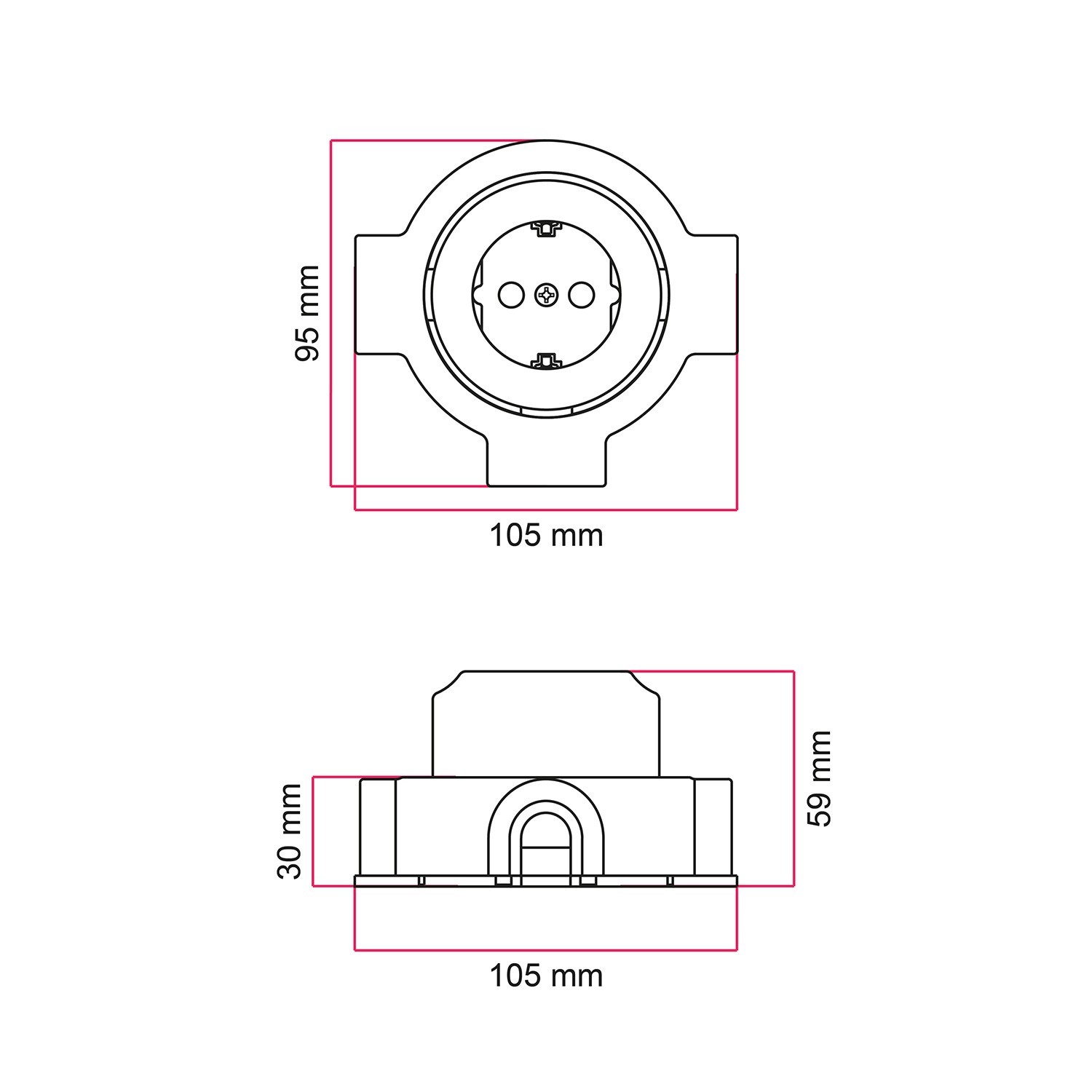 Kit E27 Lampenfassung aus Metall mit Doppelklemmring für Lampenschirm