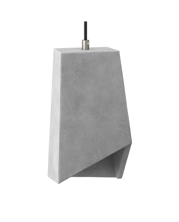 Lampenschirm Prisma aus Zement mit Kabelklemme und E27 Fassung zum Aufhängen