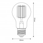 Transparente LED Glühbirne B03 Linie 5V vertikales Filament Drop A60 1,7W E27 dimmbar 2500K