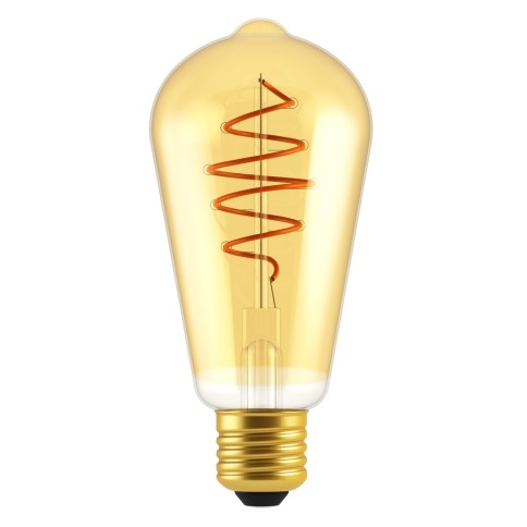 LED-Glühbirne Edison ST64, Linie Croissant, Golden mit Spiralfilament 5W 250Lm E27 2000K Dimmbar