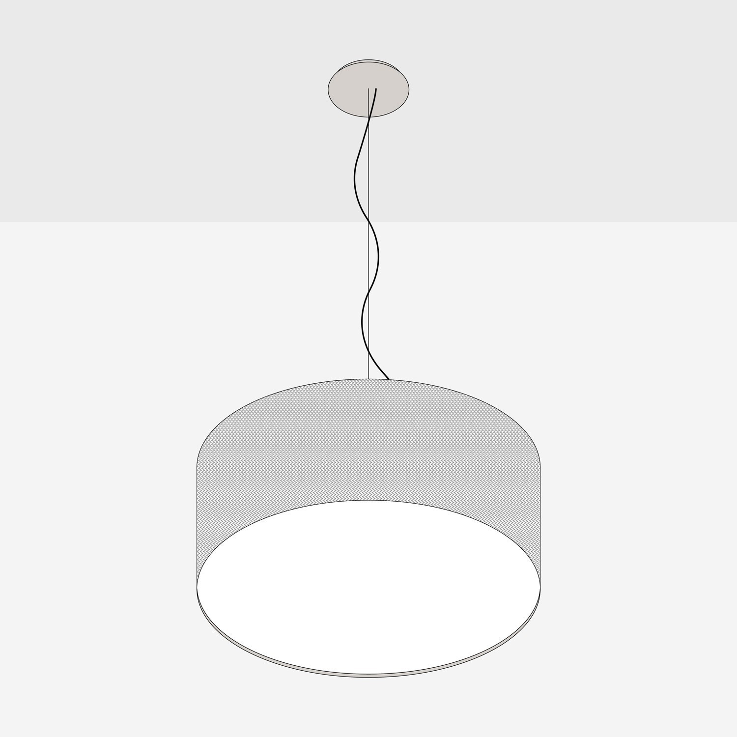 Pendelleuchte mit Textilschirm Cilindro Medium - Made in Italy