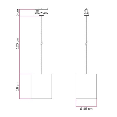 Snake - Plug-in Leuchte mit farbigem Textilkabel