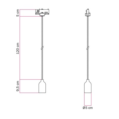 Snake Zick-Zack - Plug-in Leuchte mit Textilkabel mit Zick-Zack-Muster