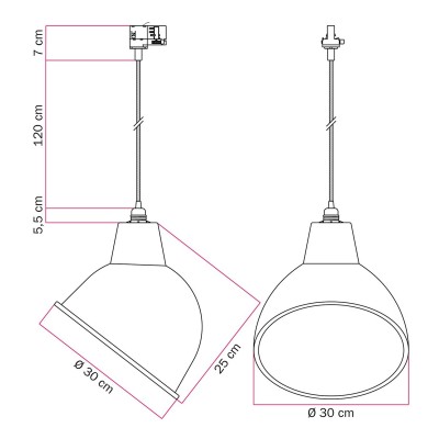 Kit runder Mini Lampenbaldachin aus Metall mit 1 zentralen Loch und 2 Seitenlöchern