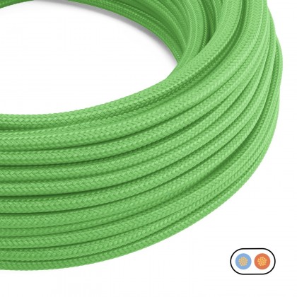 Flacher, mit glänzendem Stoff überzogener Elektrodraht Limettengrün - PM18