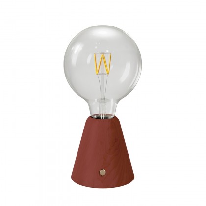 Tragbare, wiederaufladbare LED Leuchte Cabless01 mit Globe Glühbirne G125 - Terrakotta
