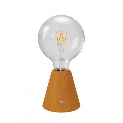 Tragbare, wiederaufladbare LED Leuchte Cabless01 mit Globe Glühbirne G125 - Safrangelb