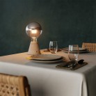Tragbare, wiederaufladbare LED Leuchte Cabless01 mit Globe Glühbirne mit silberfarbener Kopfspiegelung