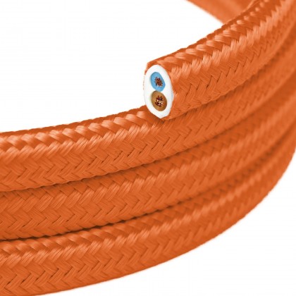Flaches Stromkabel für Beleuchtung in der Farbe orangefarbene Flamme - PM15