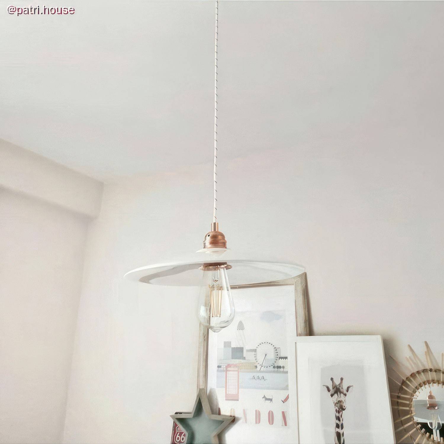 Mini Teller Ellepì 'Maiolica' für Wand- und Pendelleuchten, sowie für Lichterketten, Durchmesser 24 cm - Made in Italy