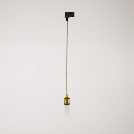 Vintage-Pendelleuchte mit geflochtenem Kabel - Bronze satiniert