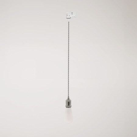 Vintage-Pendelleuchte mit geflochtenem Kabel - Chrom