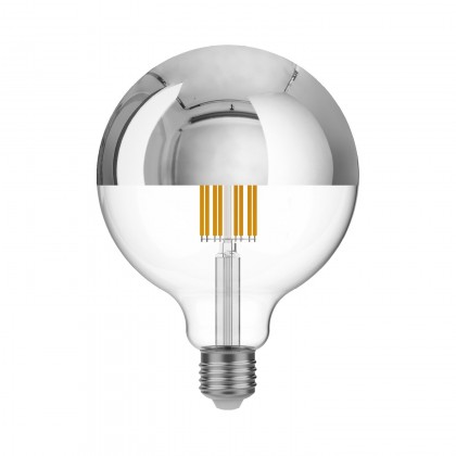LED-Glühbirne Silber Kopfsiegel Globe G125 7W 650Lm E27 2700K dimmbar - A05