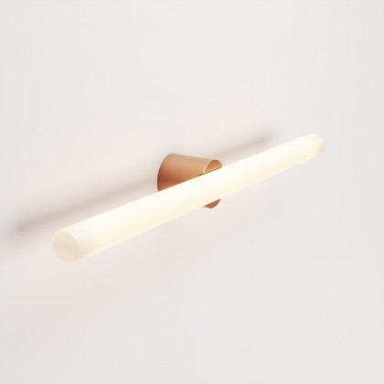 Metalllampe für Wand- oder Deckenmontage mit linearer LED S14d-Lampe - Kupfer satiniert