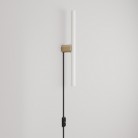 Lampe mit Stecker, Metallfinish und linearer LED S14d-Lampe