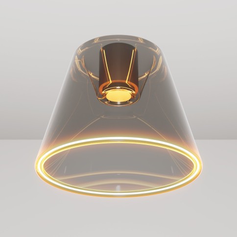 Design-Deckenleuchte mit rauchiger kegelförmiger Ghost-Glühbirne