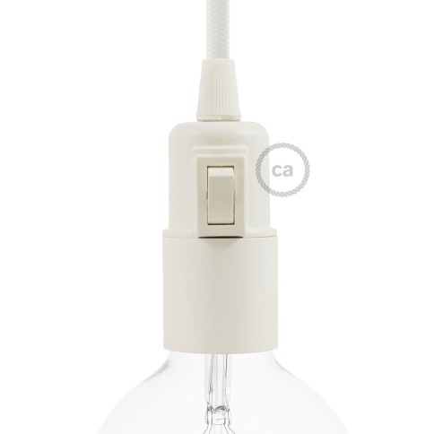 Thermoplastisches E27-Lampenfassungs-Kit mit Kippschalter - Weiß