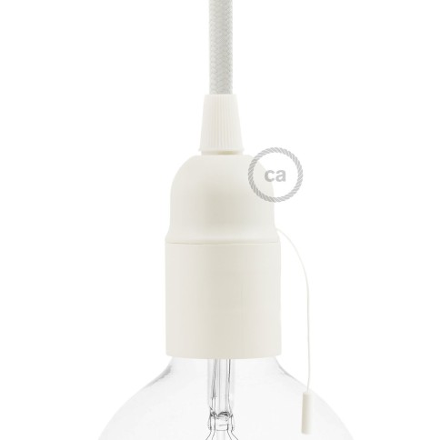 Thermoplastisches E27-Lampenfassungs-Kit mit Zugschalter - Weiß