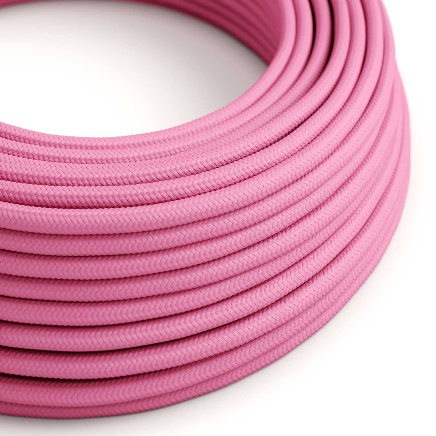 Textilkabel, fuchsienrosa glänzend - Das Original von Creative-Cables - RM08 rund 2x0.75mm / 3x0.75mm