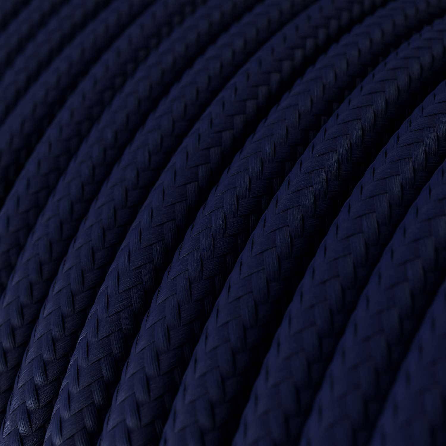 Textilkabel, tiefblau glänzend - Das Original von Creative-Cables - RM20 rund 2x0,75mm / 3x0,75mm