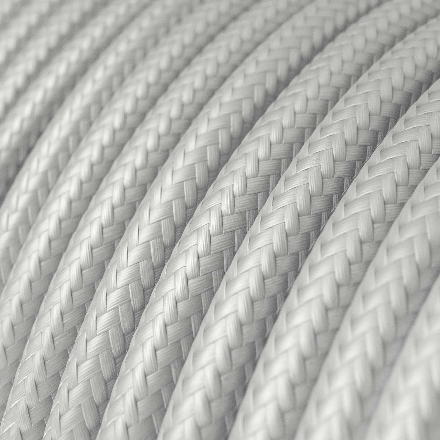 Textilkabel, silberfarben glänzend - Das Original von Creative-Cables - RM02 rund 2x0,75mm / 3x0,75mm