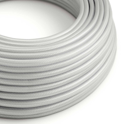 Textilkabel, silberfarben glänzend - Das Original von Creative-Cables - RM02 rund 2x0,75mm / 3x0,75mm