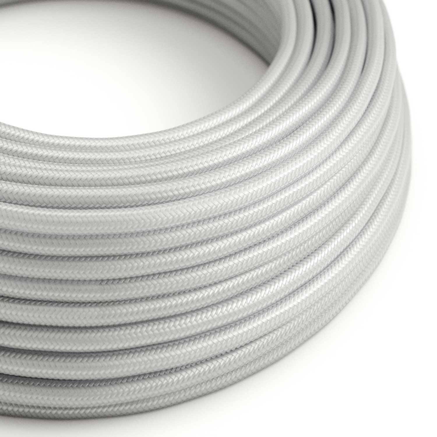 Textilkabel, silberfarben glänzend - Das Original von Creative-Cables - RM02 rund 2x0,75mm / 3x0,75mm