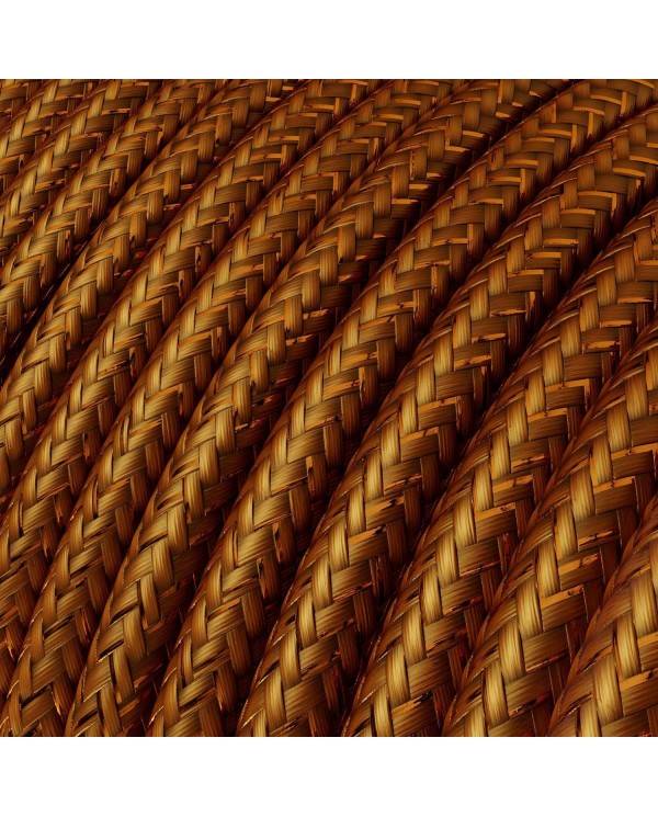 Textilkabel, kupferfarben glänzend, mit Glitzer-Effekt - Das Original von Creative-Cables - RL22 rund 2x0,75mm / 3x0,75mm