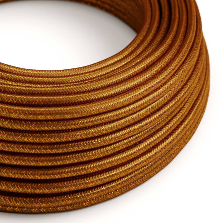 Textilkabel, kupferfarben glänzend, mit Glitzer-Effekt - Das Original von Creative-Cables - RL22 rund 2x0,75mm / 3x0,75mm